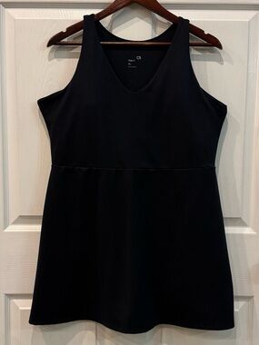 GapFit Woman's Black Active Tank Dress  Built-In Shorts Bra w/Pads Size XL